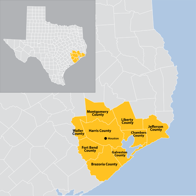 Upper Texas Gulf Coast Regional Resilience Initiative Institute For Upper Texas Coastal Region MAP 01 768x768