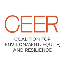 The CEER logo with "COALITION FOR ENVIRONMENT, EQUITY, AND RESILIENCE" written below in gray text on a white background.